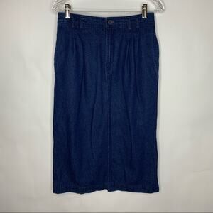 Vintage Liz Sport Denim Jean Midi Maxi Skirt 30" waist